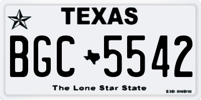 TX license plate BGC5542