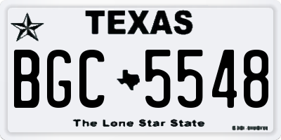 TX license plate BGC5548