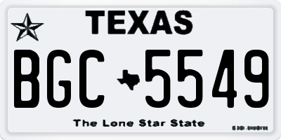 TX license plate BGC5549