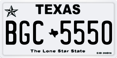 TX license plate BGC5550