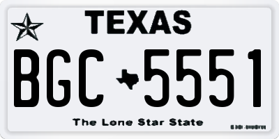 TX license plate BGC5551