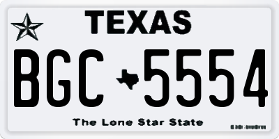 TX license plate BGC5554