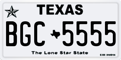 TX license plate BGC5555