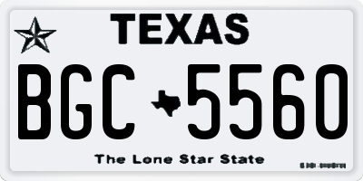 TX license plate BGC5560