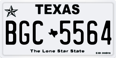 TX license plate BGC5564