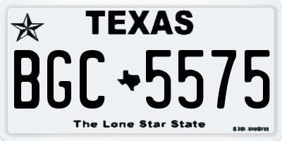 TX license plate BGC5575