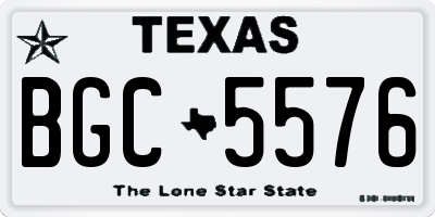 TX license plate BGC5576