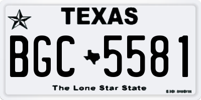 TX license plate BGC5581