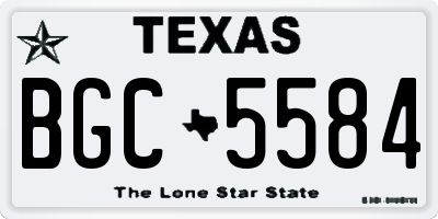 TX license plate BGC5584