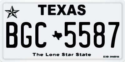 TX license plate BGC5587