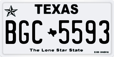 TX license plate BGC5593