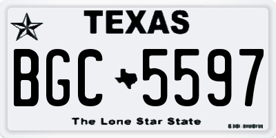 TX license plate BGC5597
