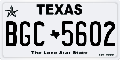 TX license plate BGC5602
