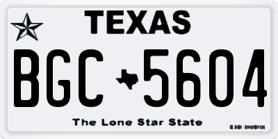 TX license plate BGC5604