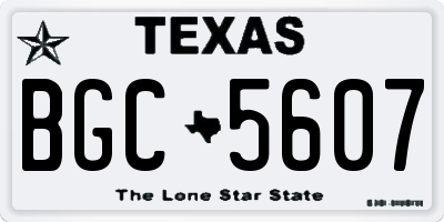 TX license plate BGC5607