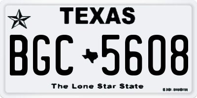 TX license plate BGC5608