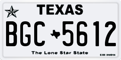 TX license plate BGC5612
