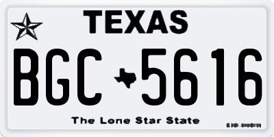 TX license plate BGC5616