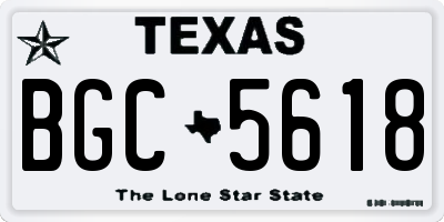 TX license plate BGC5618