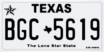 TX license plate BGC5619