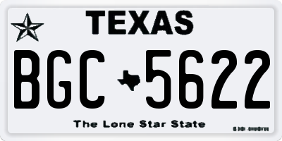 TX license plate BGC5622