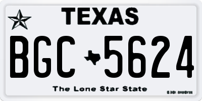 TX license plate BGC5624