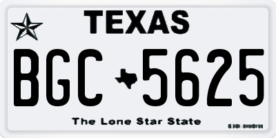 TX license plate BGC5625