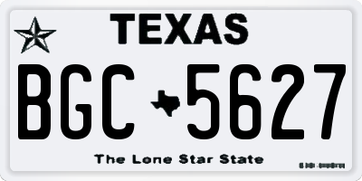 TX license plate BGC5627