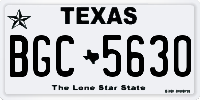 TX license plate BGC5630