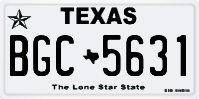 TX license plate BGC5631