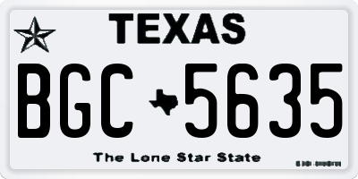 TX license plate BGC5635
