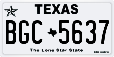 TX license plate BGC5637