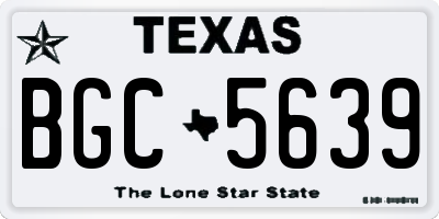 TX license plate BGC5639