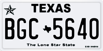 TX license plate BGC5640
