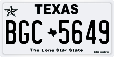 TX license plate BGC5649