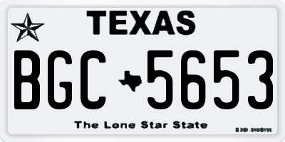 TX license plate BGC5653