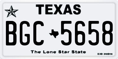 TX license plate BGC5658