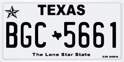 TX license plate BGC5661