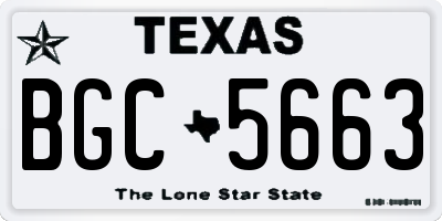 TX license plate BGC5663