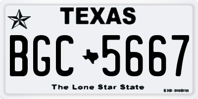 TX license plate BGC5667
