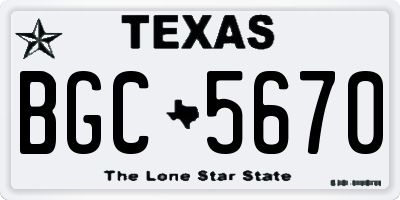 TX license plate BGC5670