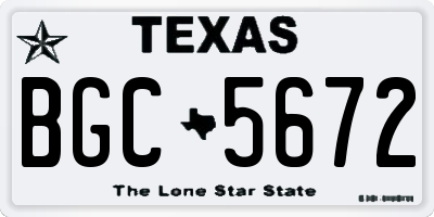 TX license plate BGC5672
