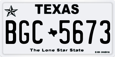 TX license plate BGC5673