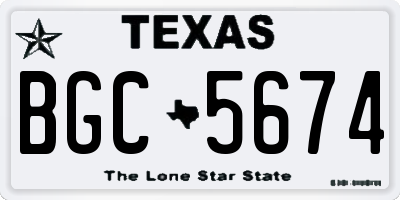 TX license plate BGC5674