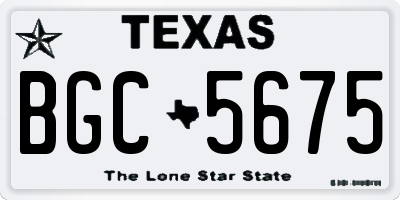 TX license plate BGC5675