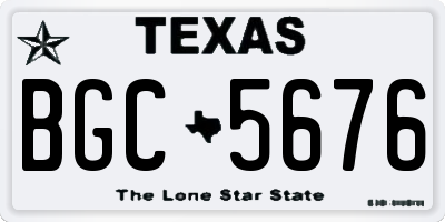 TX license plate BGC5676