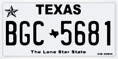 TX license plate BGC5681
