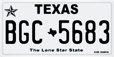 TX license plate BGC5683