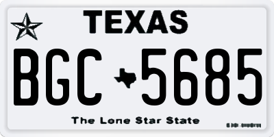TX license plate BGC5685
