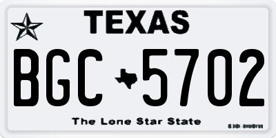 TX license plate BGC5702